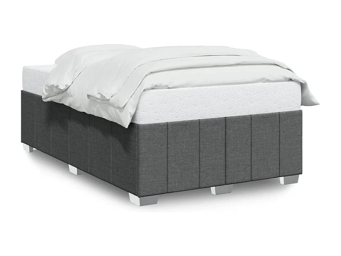 Estrutura de cama 120x190 cm tecido cinzento-escuro