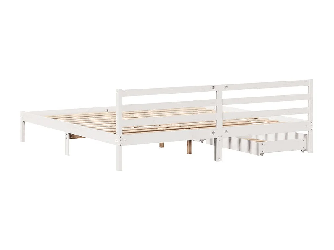 Cama sin colchón madera maciza de pino blanca 180x200 cm