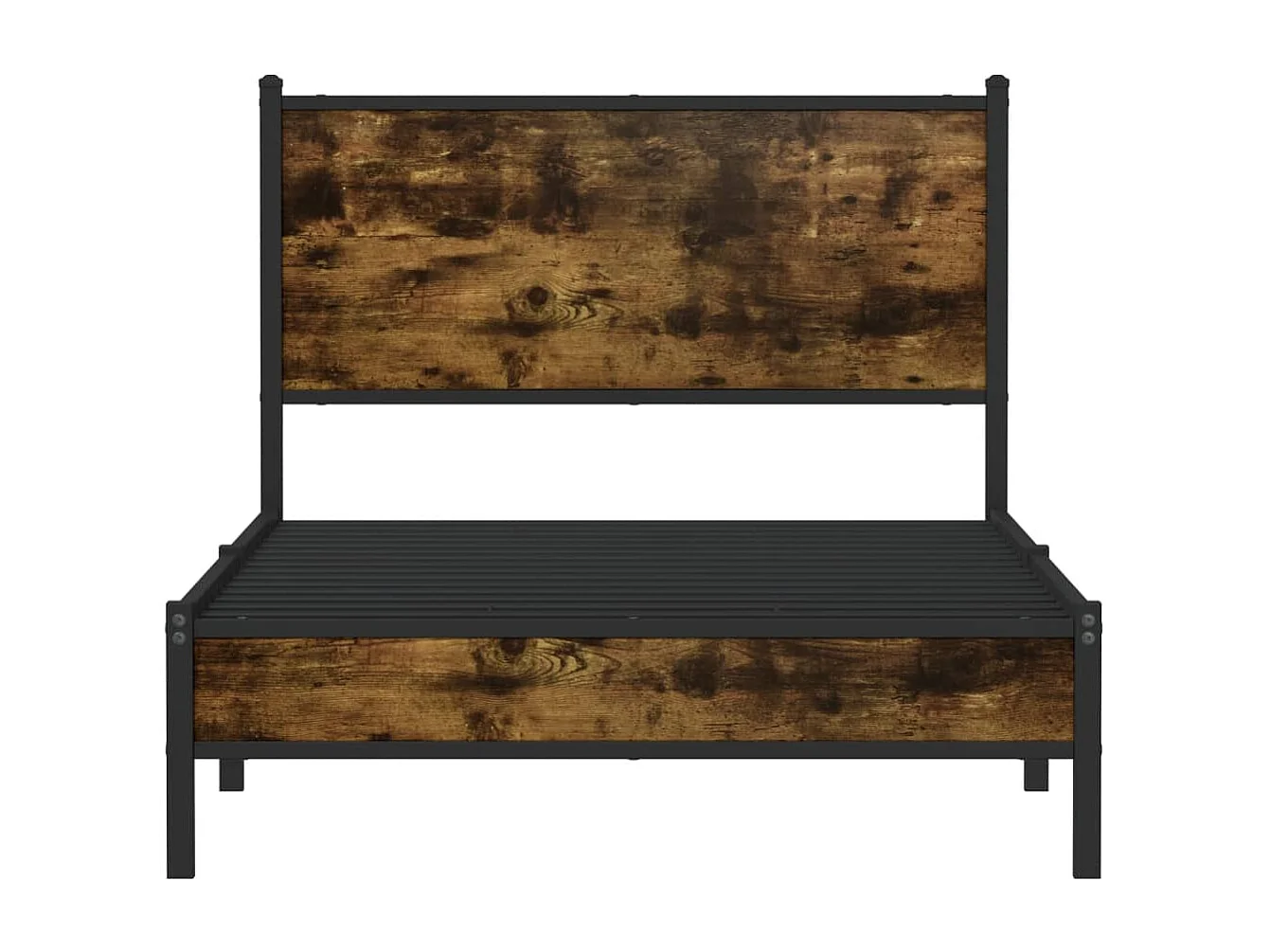 Estructura de cama sin colchón metal roble ahumado 100x200 cm