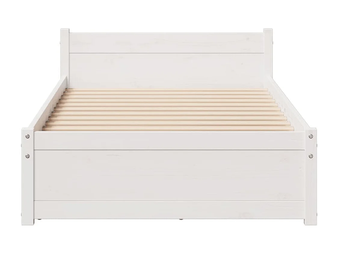 Cadre de lit sans matelas blanc 90x190 cm bois de pin massif