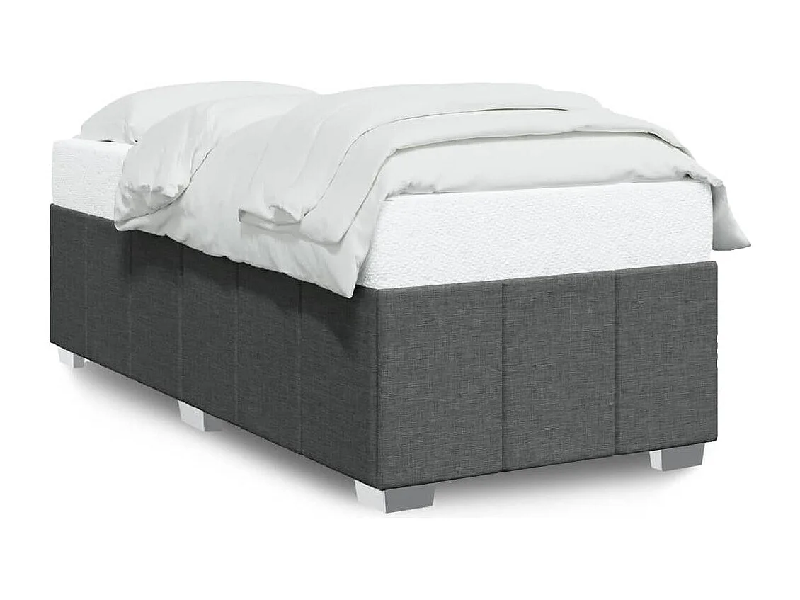 Estrutura de cama 90x200 cm tecido cinzento-escuro