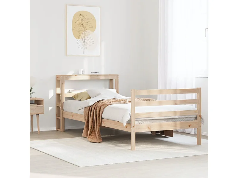 Estructura de cama sin colchón madera maciza de pino 100x200 cm