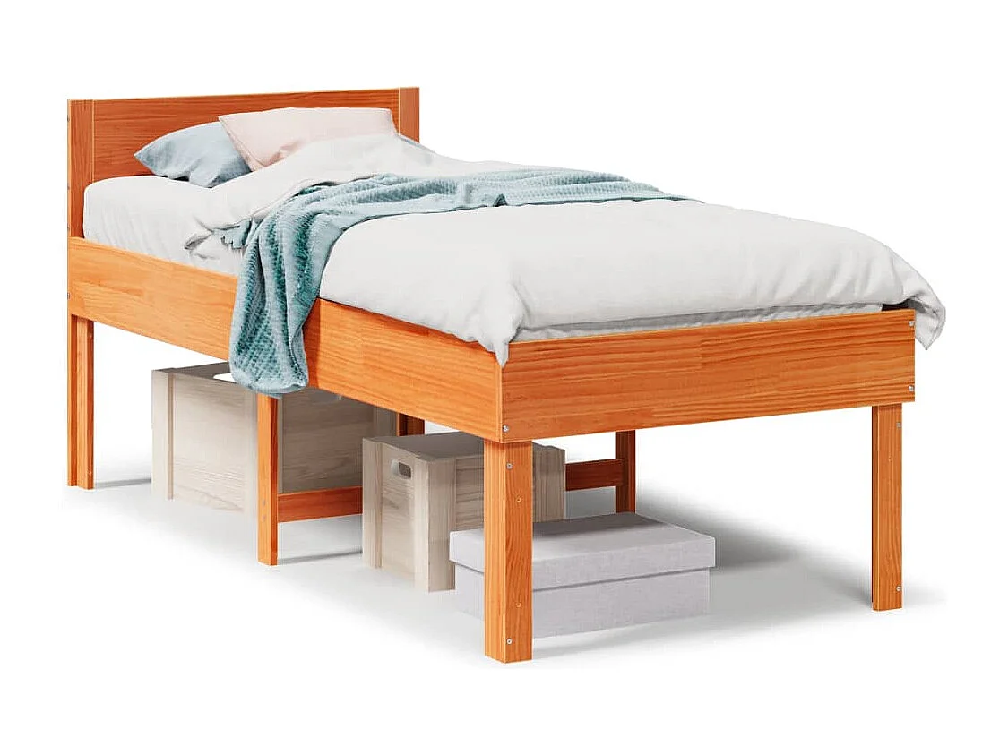 Estructura de cama sin colchón madera maciza marrón 75x190 cm