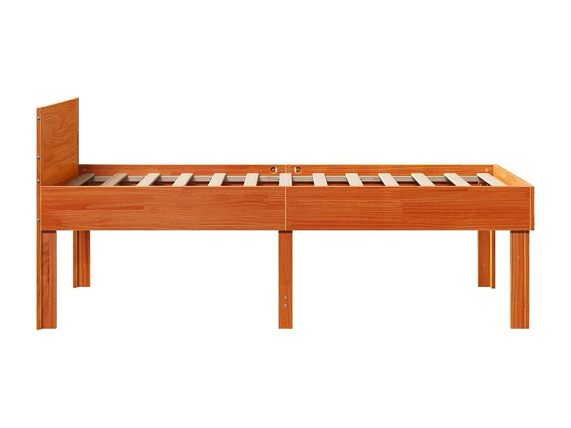 Estructura de cama sin colchón madera maciza marrón 75x190 cm
