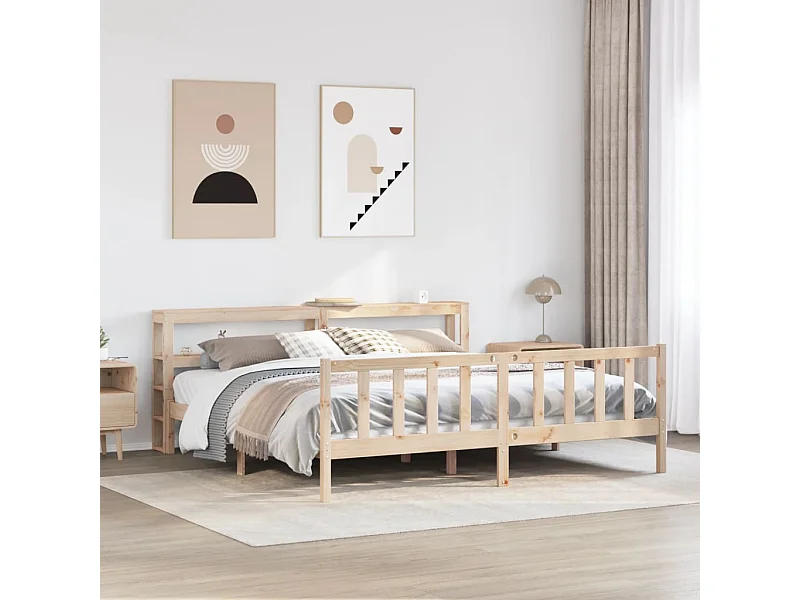 Cadre de lit sans matelas 200x200 cm bois massif de pin