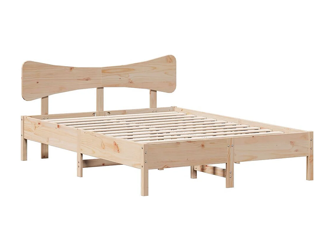 Estructura de cama sin colchón madera maciza de pino 120x190 cm