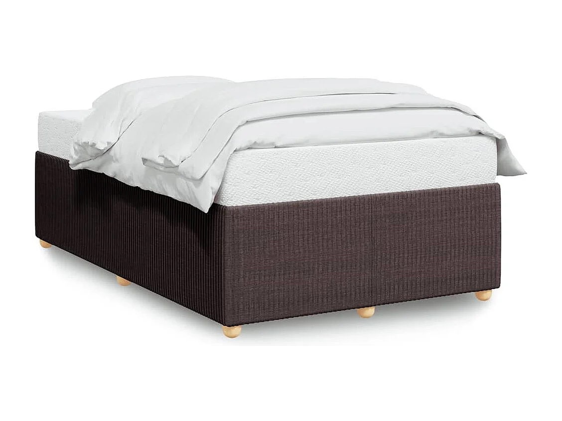 Estrutura de cama 120x200 cm tecido castanho-escuro