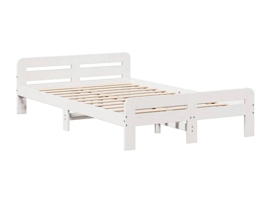 Cama sem colchão 120x190 cm madeira de pinho maciça branco