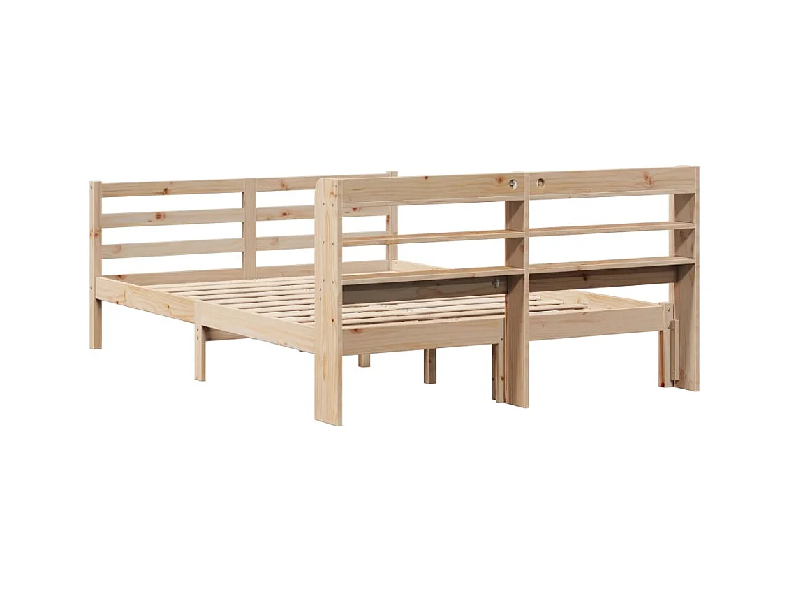 Cadre de lit avec tête de lit 140x200 cm bois de pin massif