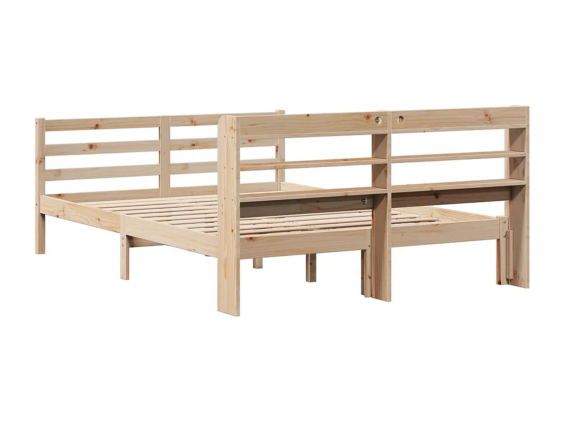 Estrutura de cama com cabeceira 140x200 cm pinho maciço