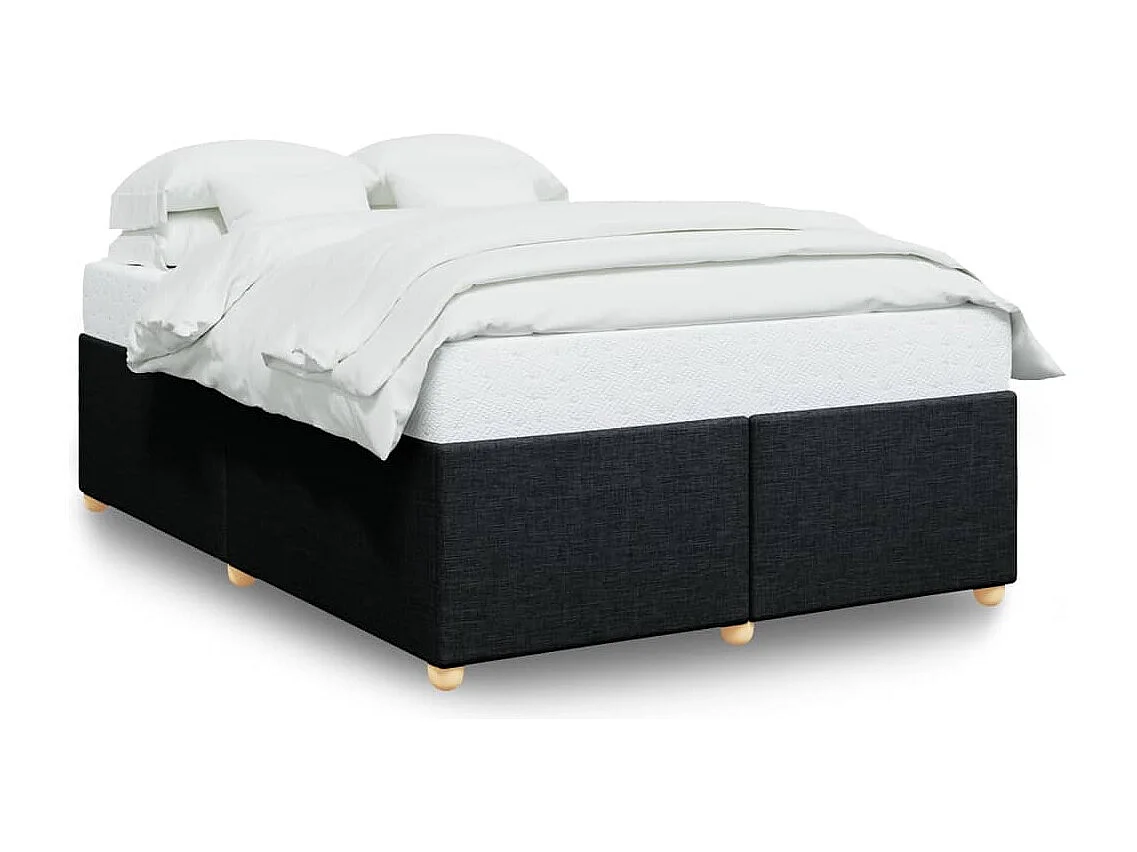 Estrutura de cama sem colchão 140x190 cm tecido preto