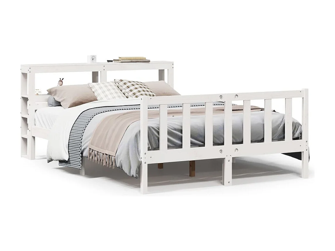 Estructura de cama sin colchón madera maciza de pino 160x200 cm