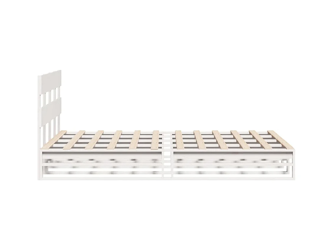 Cadre de lit sans matelas blanc 140x200 cm bois de pin massif