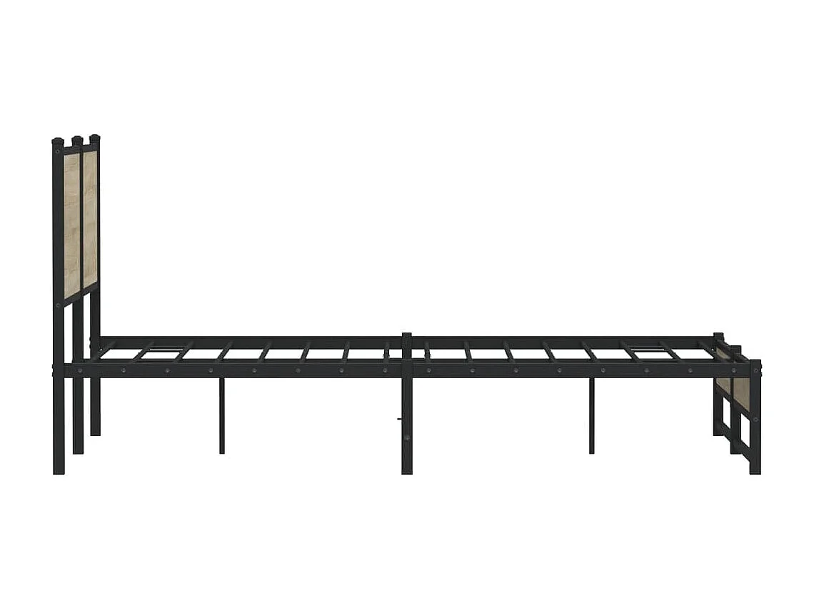 Estructura de cama sin colchón metal roble Sonoma 140x200 cm