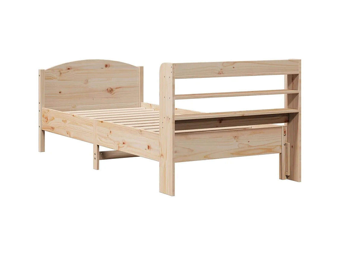 Cadre de lit sans matelas 75x190 cm bois de pin massif