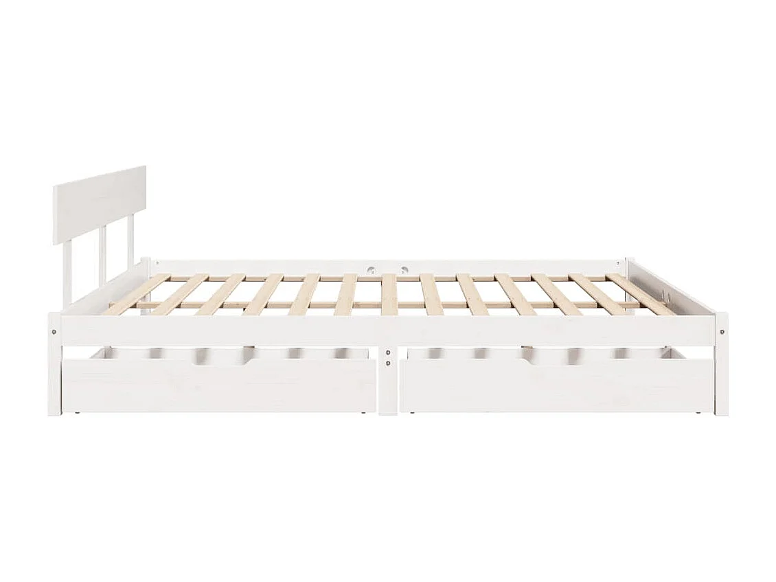 Cama sem colchão 200x200 cm madeira de pinho maciça branco
