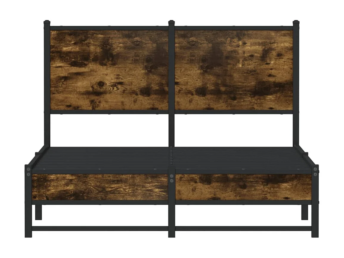 Estrutura de cama sem colchão 120x190 cm metal carvalho fumado