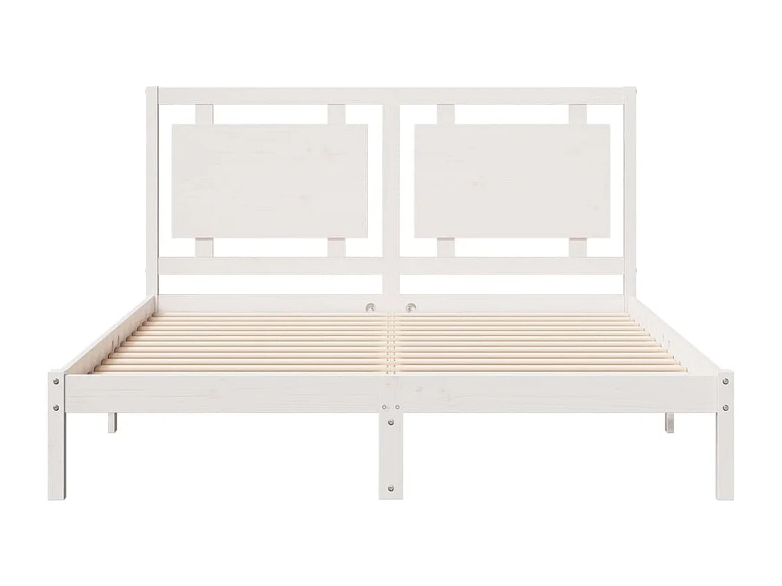 Cama extralarga sin colchón madera maciza blanca 140x210 cm