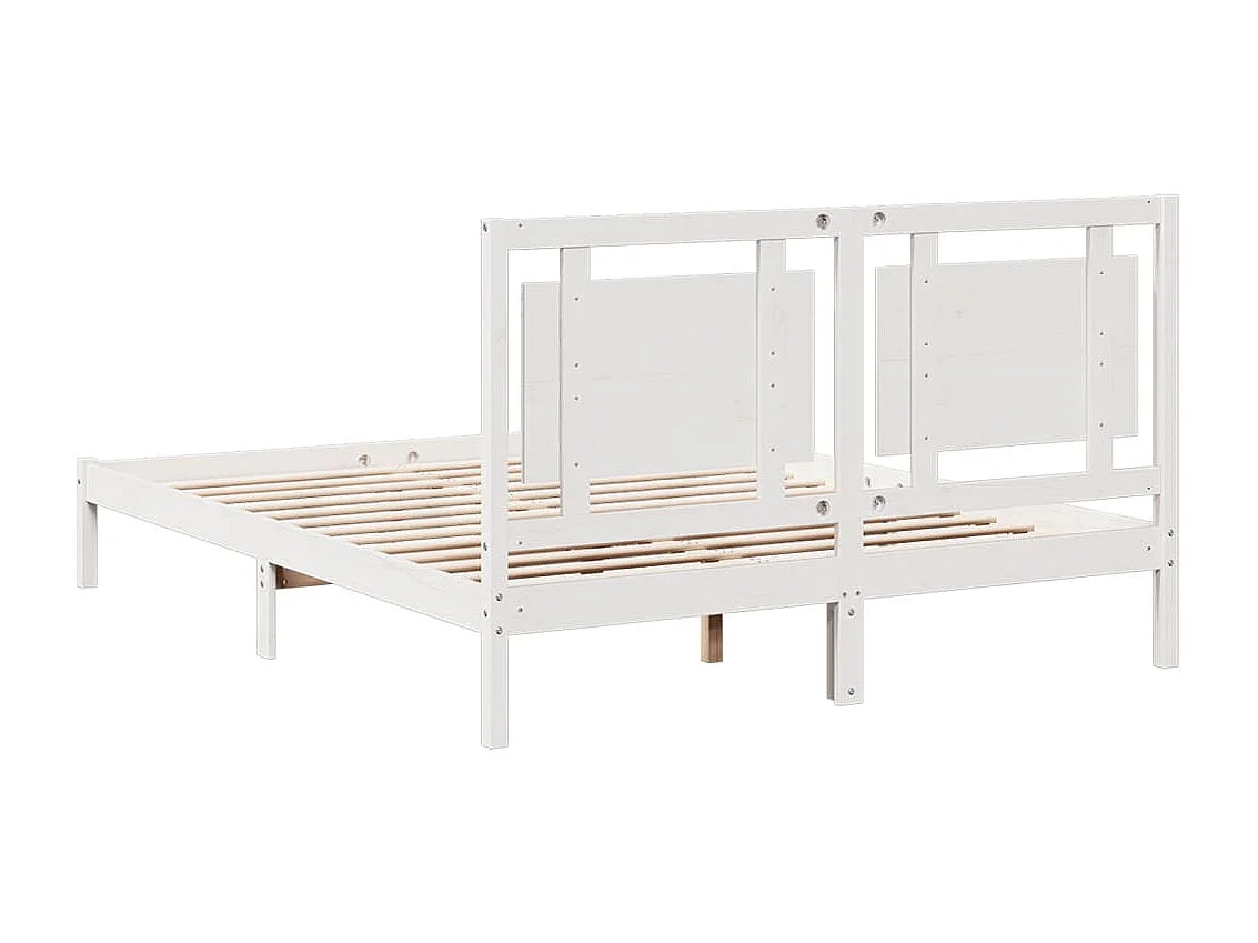 Cama extralarga sin colchón madera maciza blanca 140x210 cm