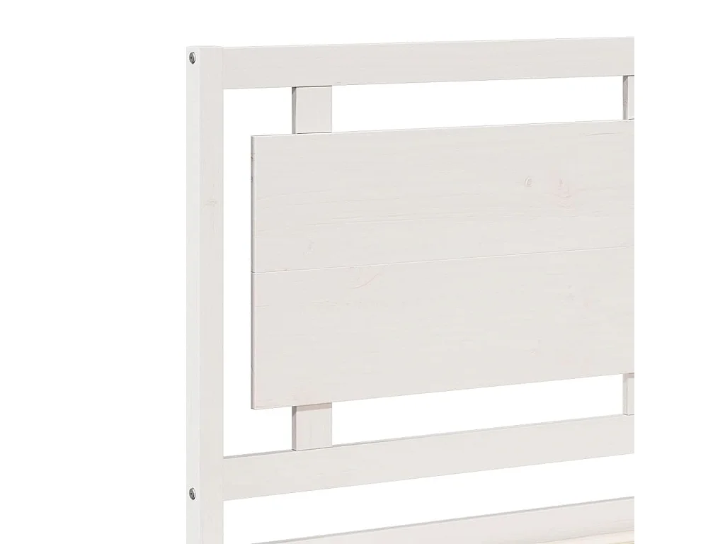 Cama extralarga sin colchón madera maciza blanca 140x210 cm