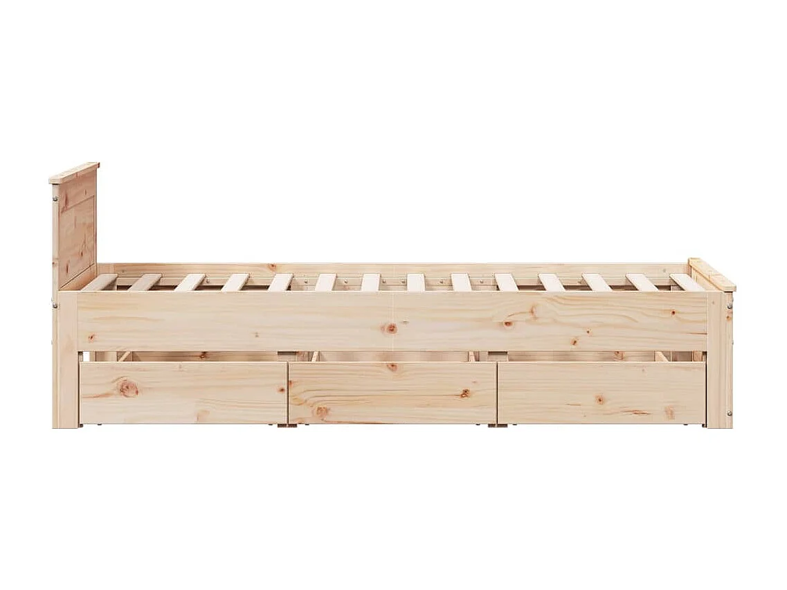 Cadre de lit sans matelas avec tête de lit 90x190 cm pin massif