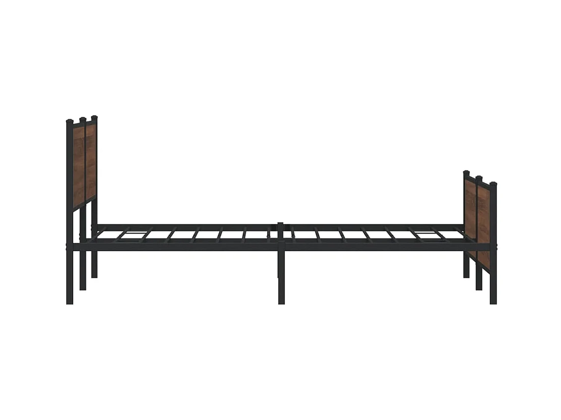 Estructura de cama sin colchón metal roble marrón 200x200 cm