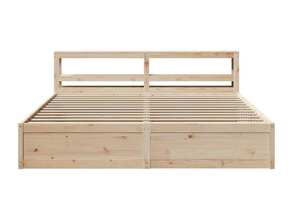 Estrutura de cama com cabeceira 180x200 cm pinho maciço