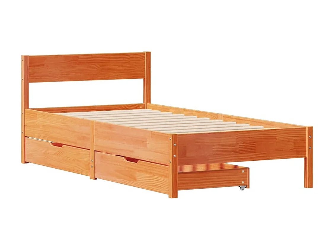 Estructura de cama sin colchón madera de pino marrón 90x200 cm