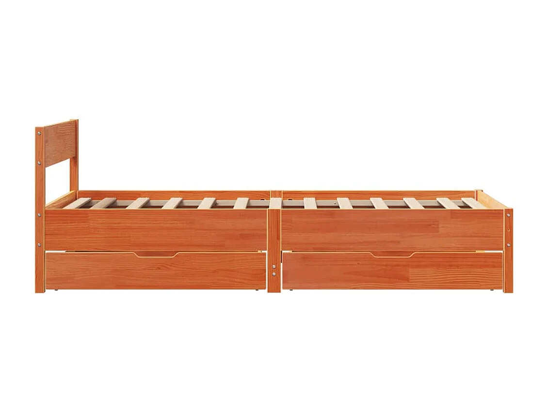 Cadre de lit sans matelas cire marron 90x200 cm bois pin massif