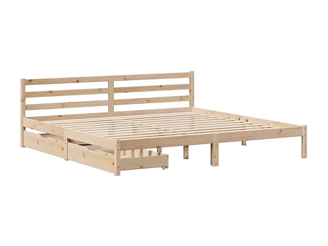 Estructura de cama sin colchón madera maciza de pino 200x200 cm
