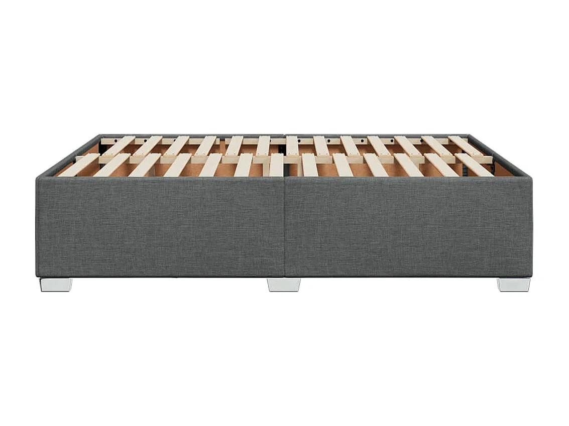 Estrutura de cama 160x200 cm tecido cinzento-escuro