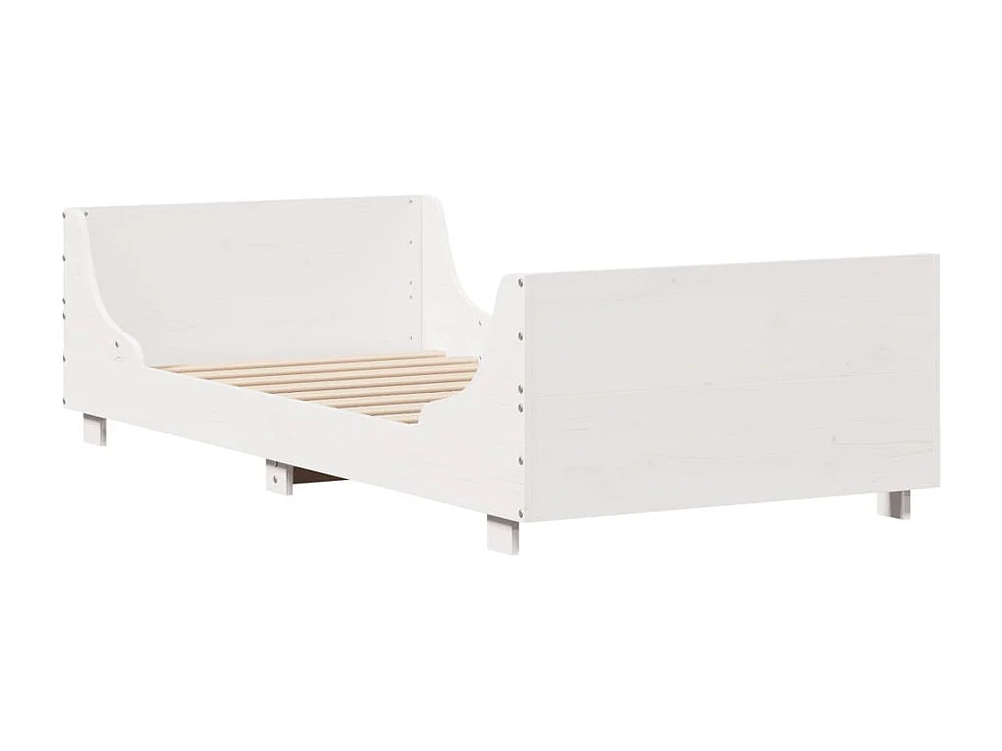 Cama sem colchão 75x190 cm madeira de pinho maciça branco