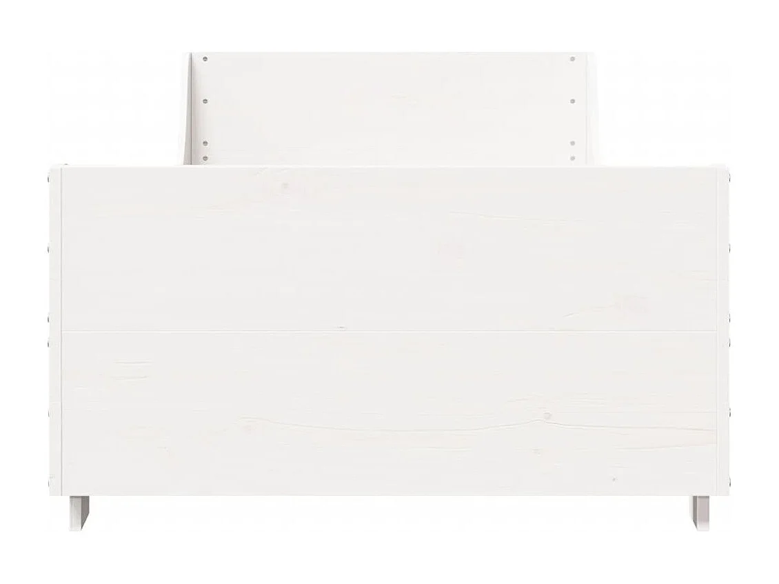 Cama sem colchão 75x190 cm madeira de pinho maciça branco