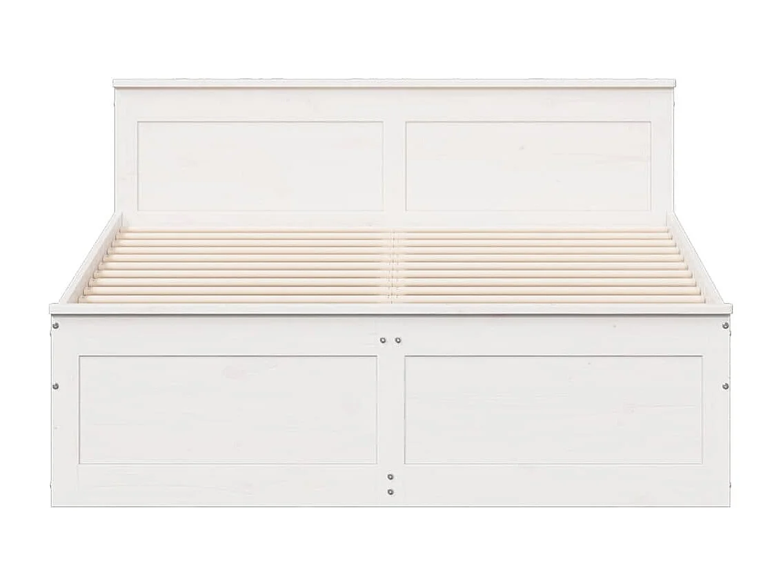 Cama sem colchão com cabeceira 150x200 cm pinho maciço branco
