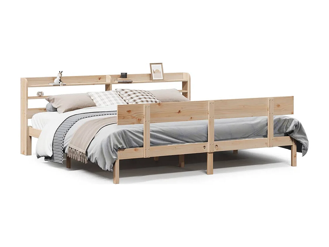 Estructura de cama sin colchón madera maciza de pino 180x200 cm