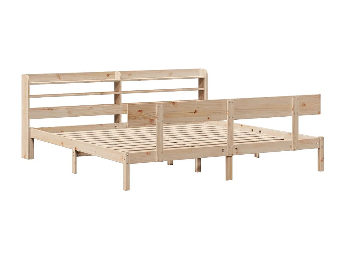 Estructura de cama sin colchón madera maciza de pino 180x200 cm