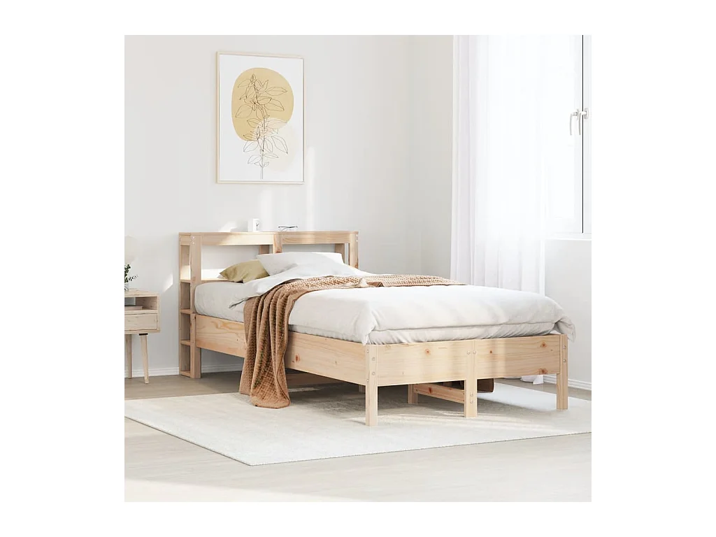 Estructura de cama sin colchón madera de pino maciza 120x200 cm