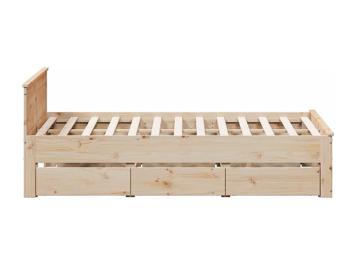 Cama sem colchão com cabeceira 160x200 cm pinho maciço