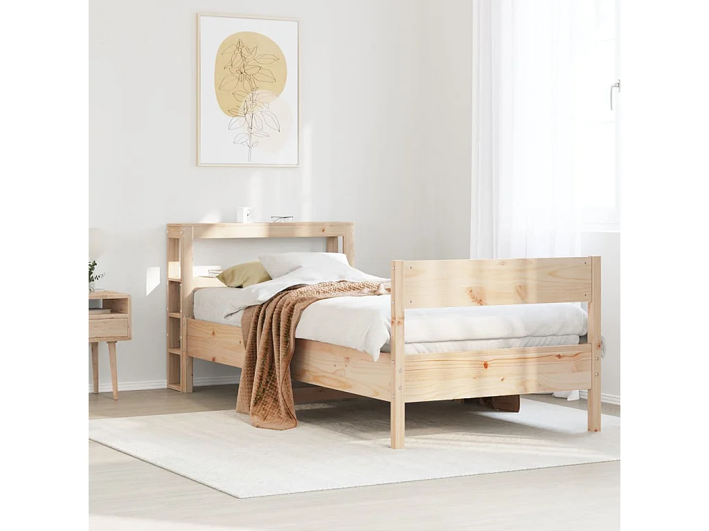Cadre de lit sans matelas 90x190 cm bois de pin massif