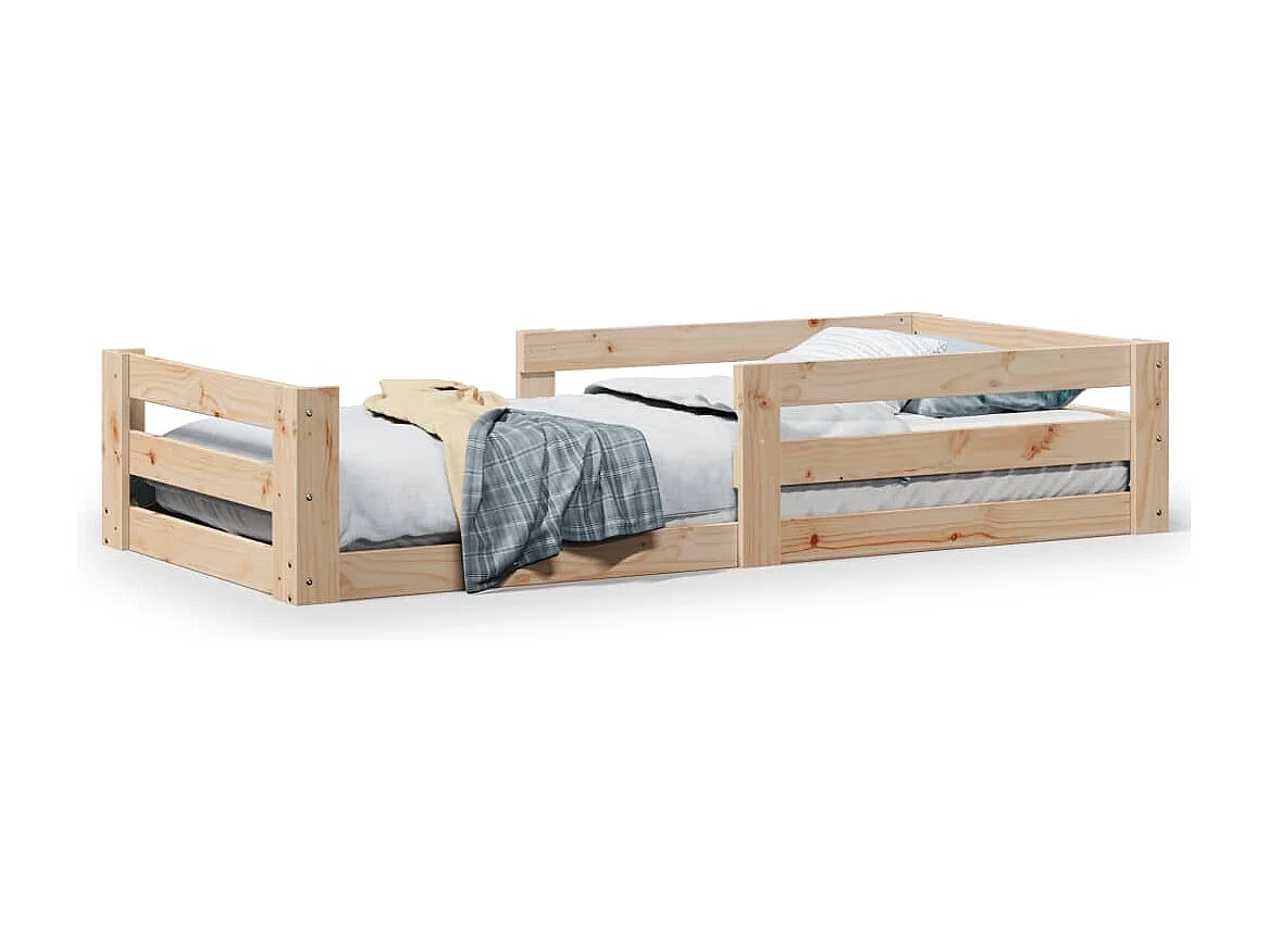 Estructura de cama sin colchón madera maciza de pino 90x200 cm