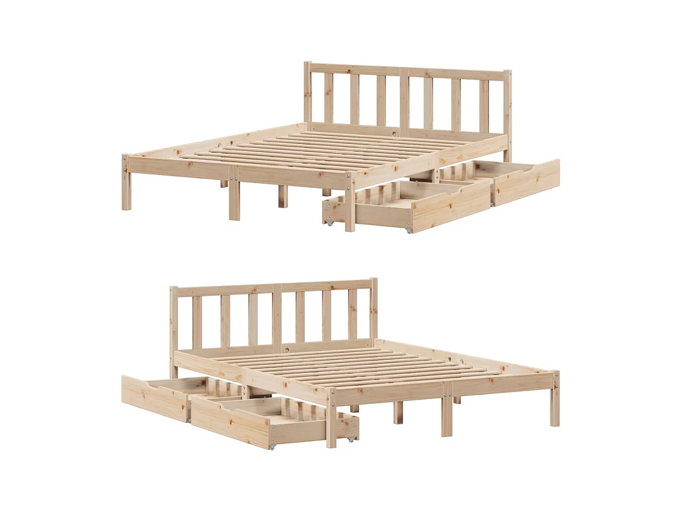 Cadre de lit sans matelas 120x190 cm bois de pin massif
