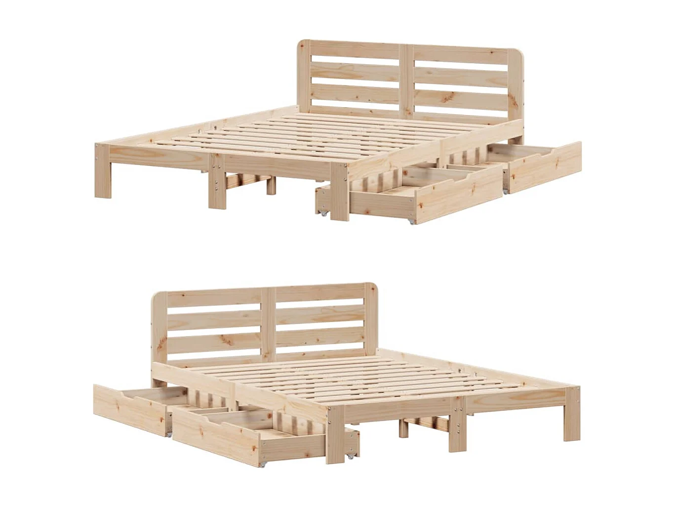 Cadre de lit sans matelas 135x190 cm bois de pin massif