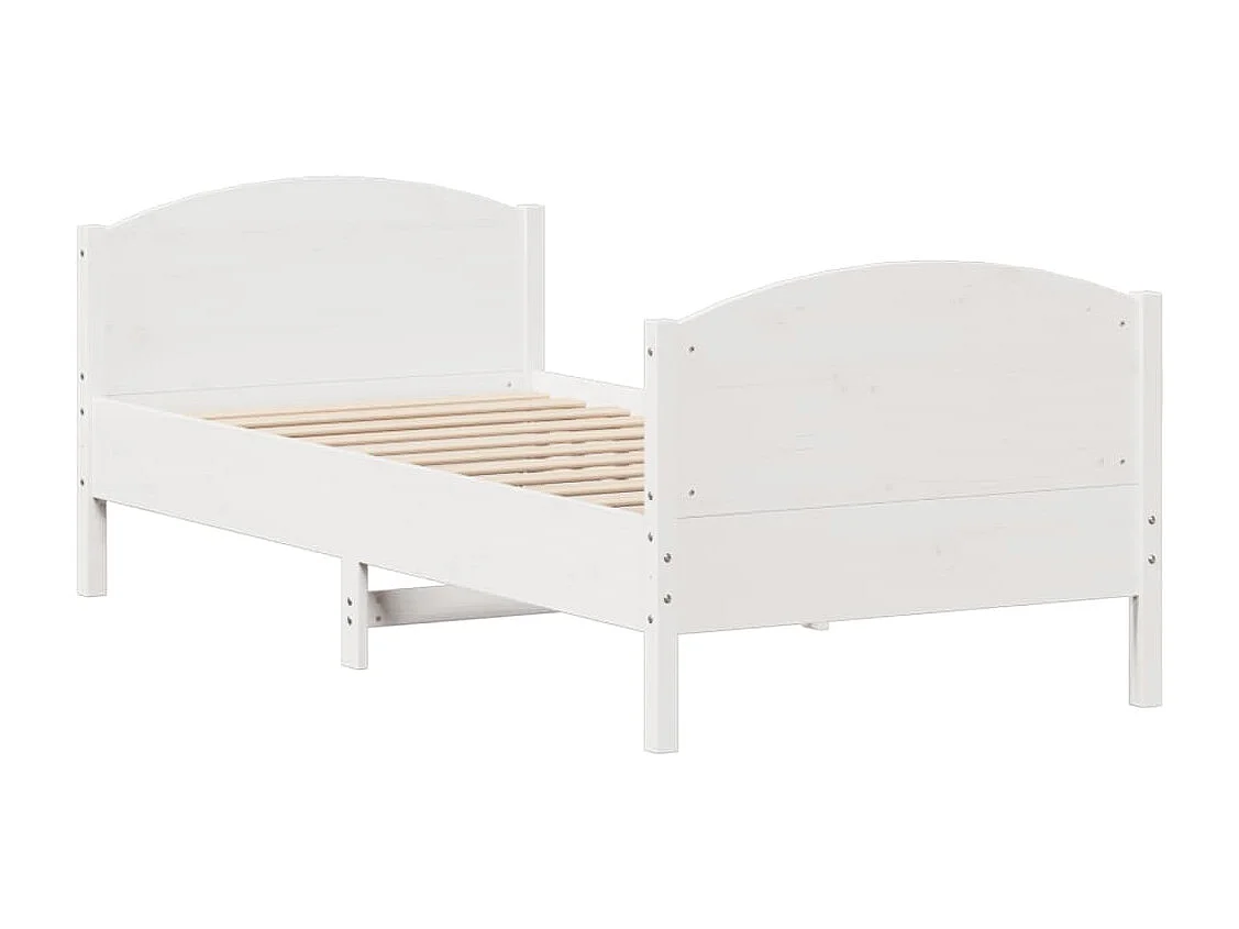 Estructura de cama sin colchón madera de pino blanca 90x200 cm