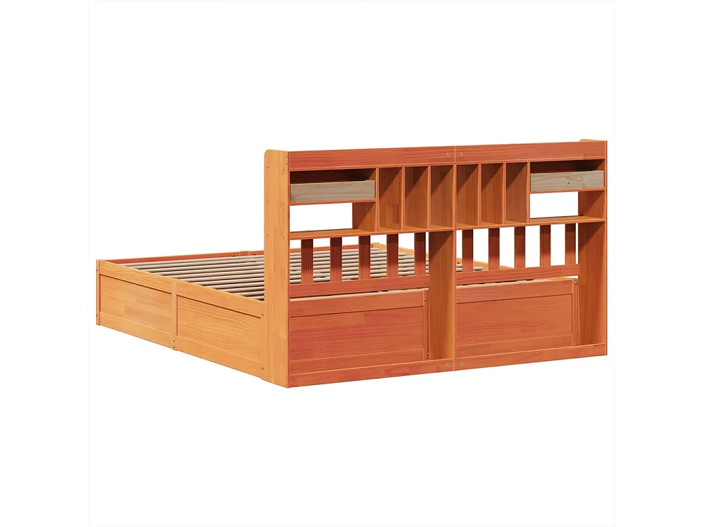 Cadre de lit sans matelas cire marron 180x200cm bois pin massif