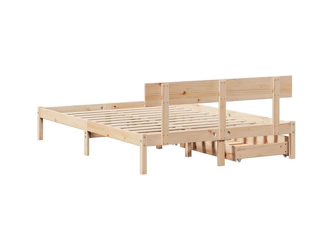 Cadre de lit sans matelas 150x200 cm bois de pin massif