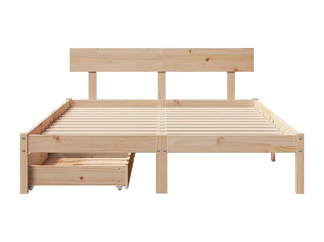 Estructura de cama sin colchón madera de pino blanco 150x200 cm