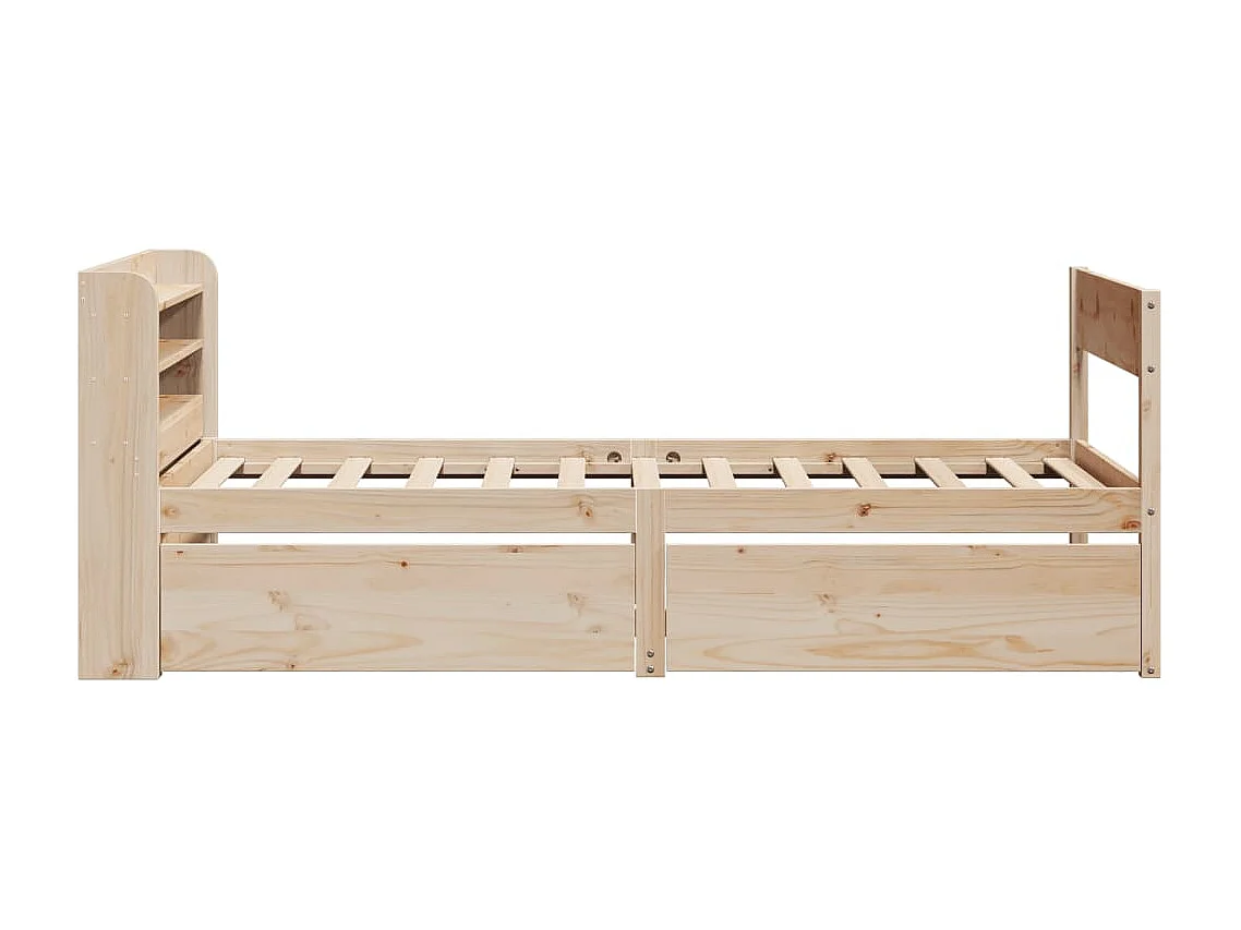 Estructura de cama sin colchón madera maciza de pino 90x200 cm