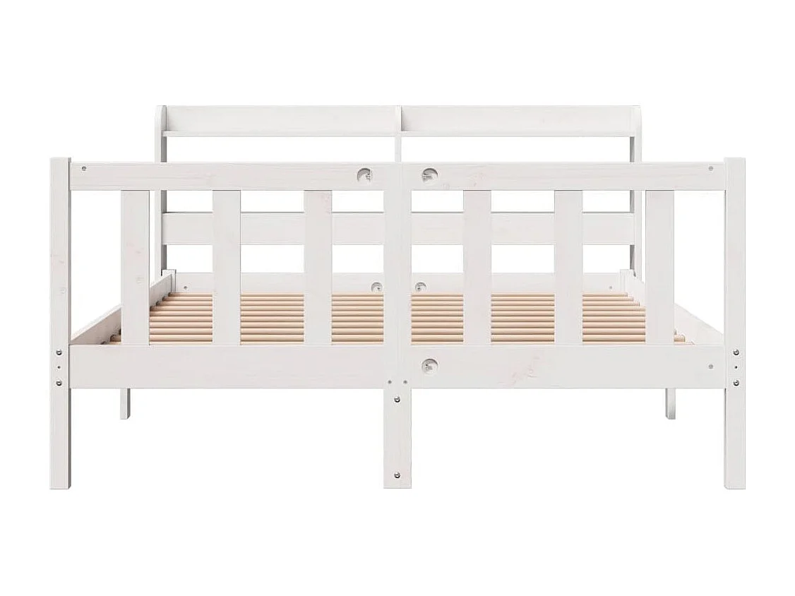 Cadre de lit sans matelas blanc 140x190 cm bois de pin massif