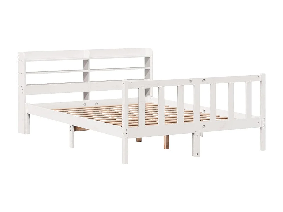 Cadre de lit sans matelas blanc 140x190 cm bois de pin massif