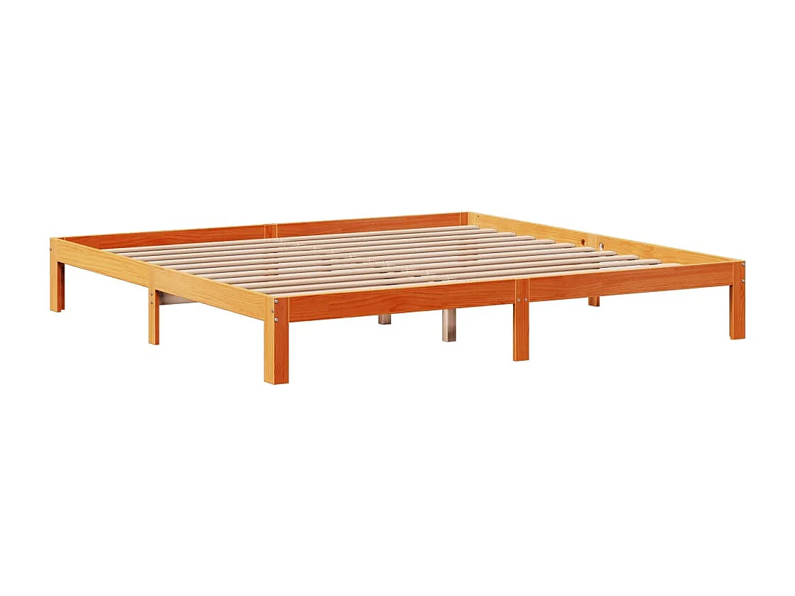 Estructura de cama cajones madera pino marrón cera 180x200 cm